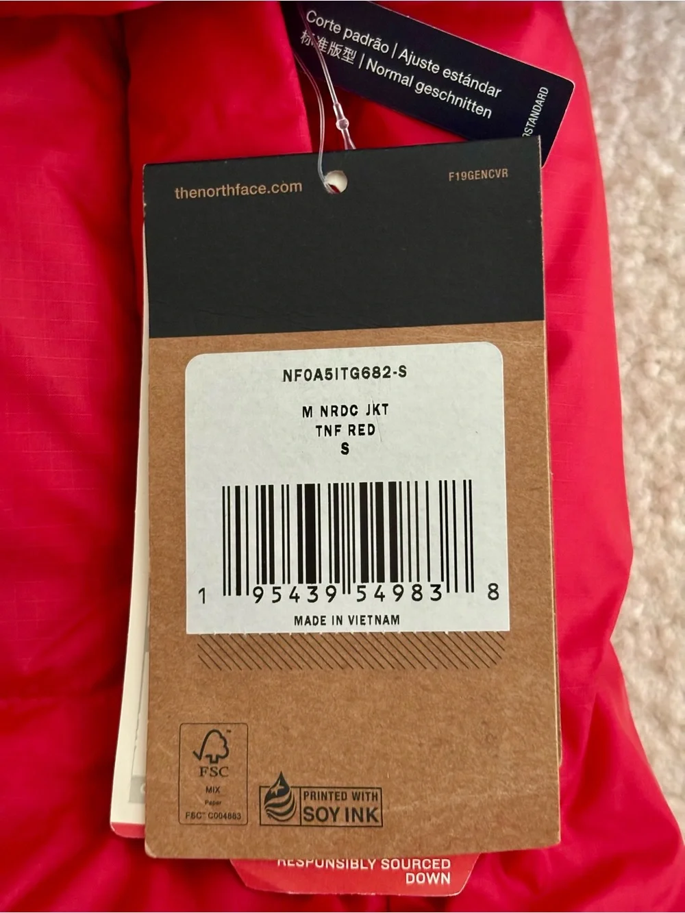NWT The North Face Men’s Red & Black Dawn Puffer Jacket S
